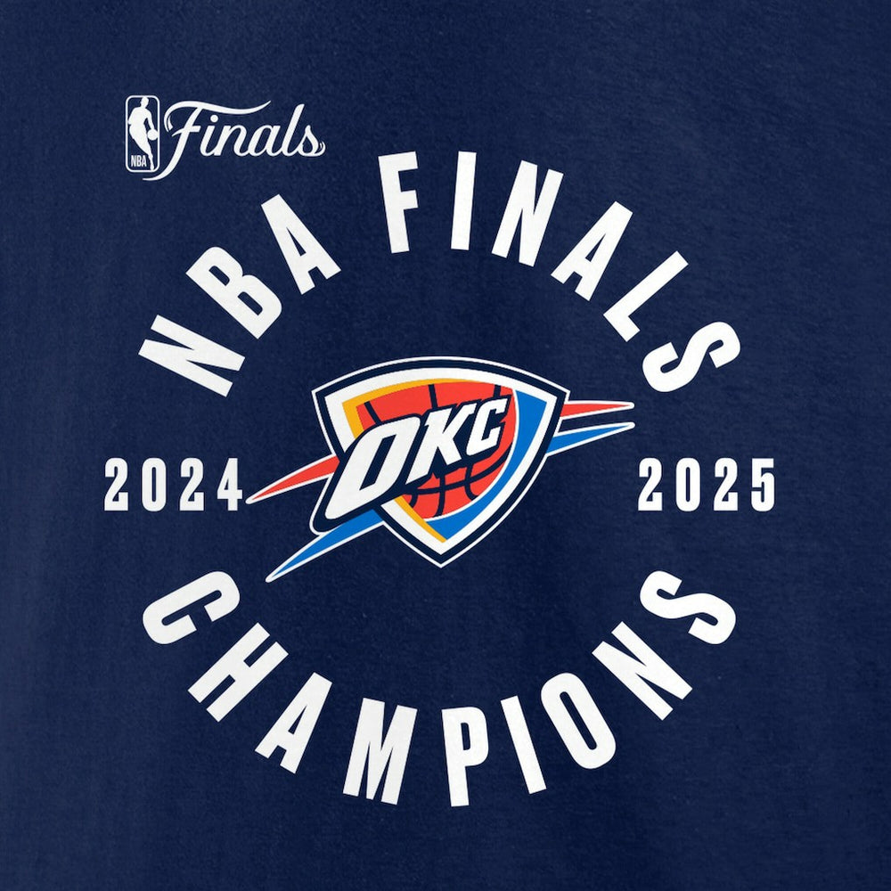 Navy Oklahoma City Thunder 2025 NBA Finals Champions Offensive Rebound T-Shirt | NBA