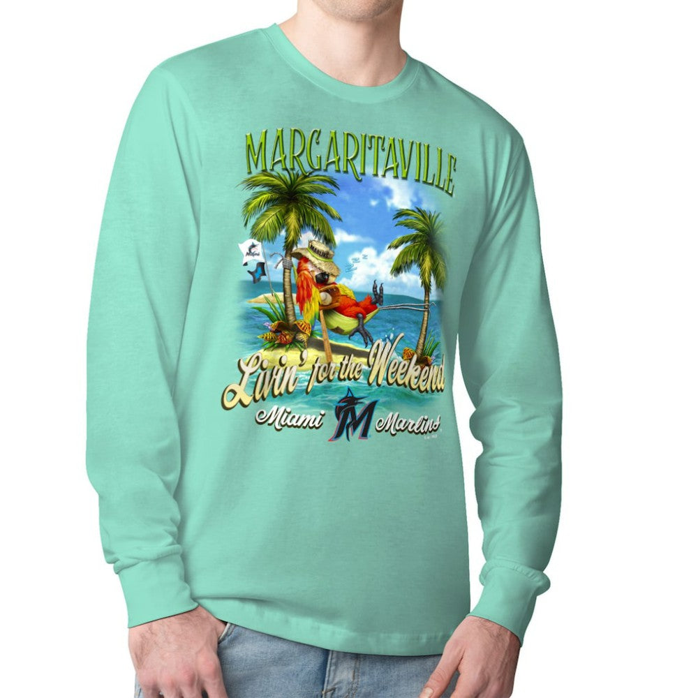 Miami Marlins Margaritaville Livin' for the Weekend Long Sleeve T-Shirt - MLB T-shirts