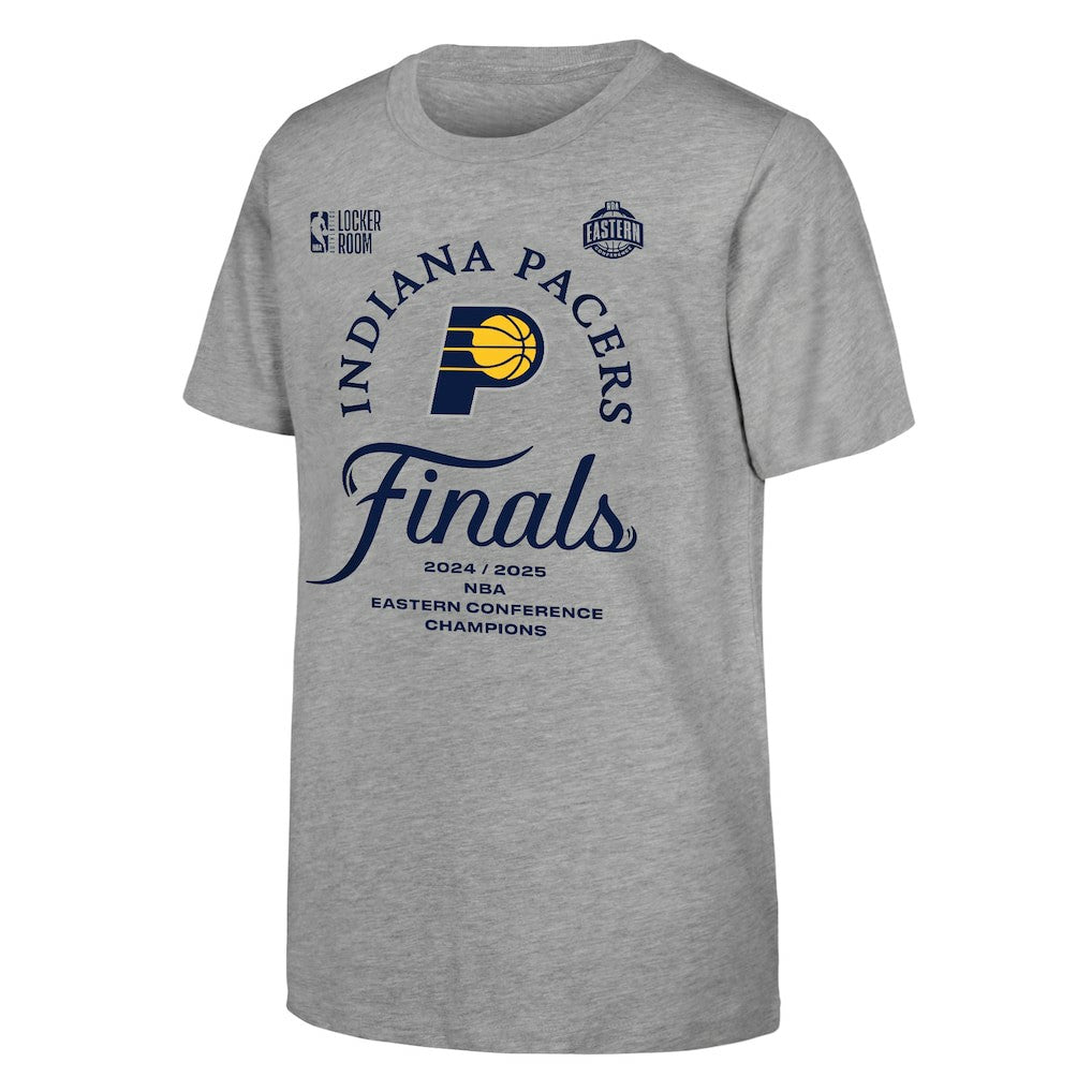 Indiana Pacers Youth Heather Gray 2025 Eastern Conference Champions Locker Room T-Shirt for sale | NBA