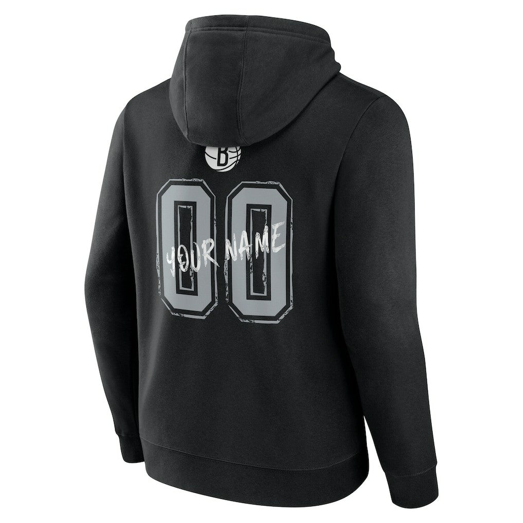 Black Brooklyn Nets Hustle Custom Pullover Hoodie | NBA