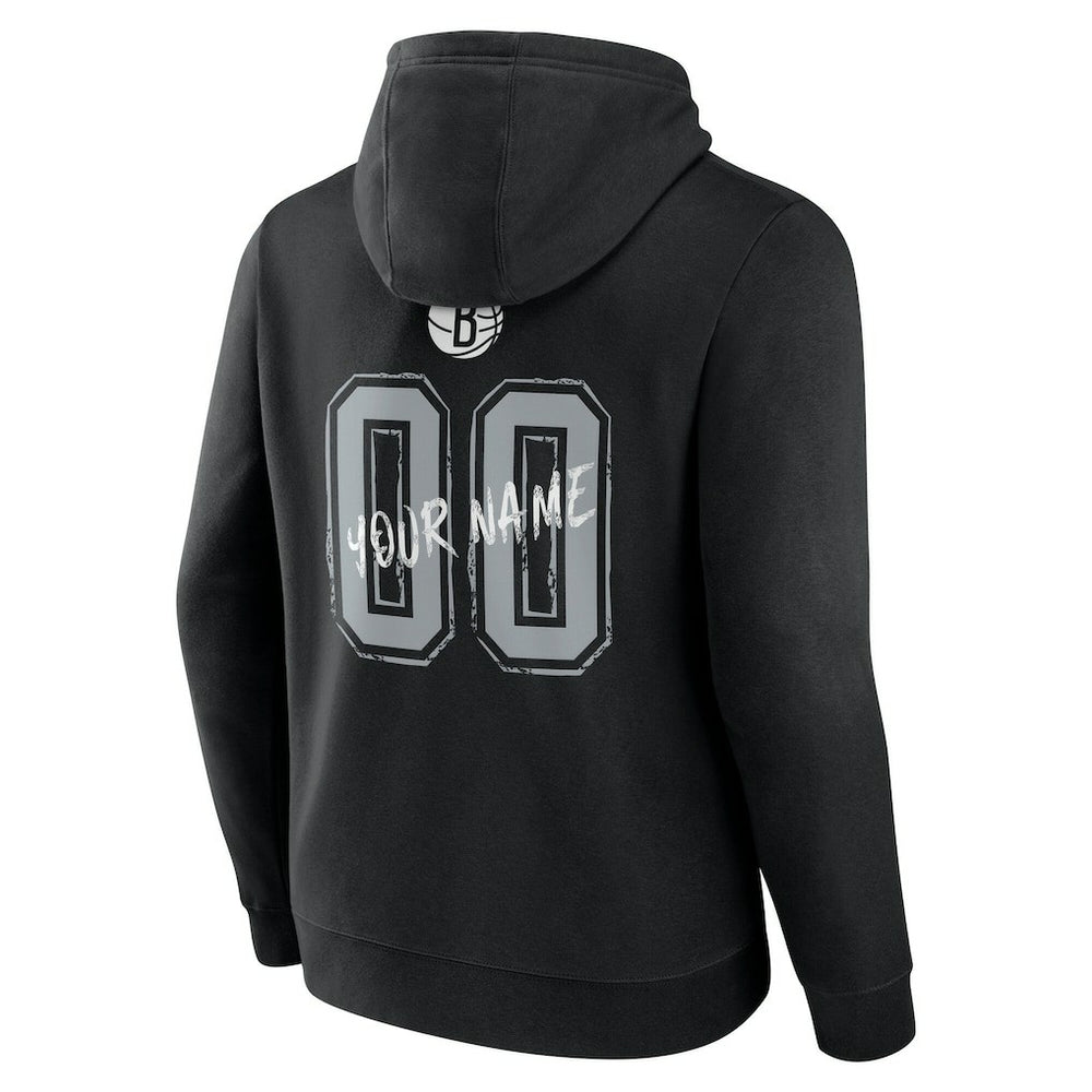 Black Brooklyn Nets Hustle Custom Pullover Hoodie | NBA
