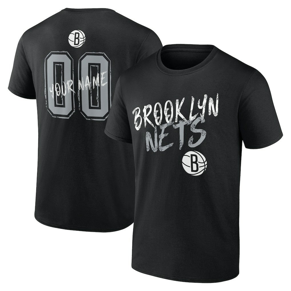 Black Brooklyn Nets Hustle Custom T-Shirt | NBA