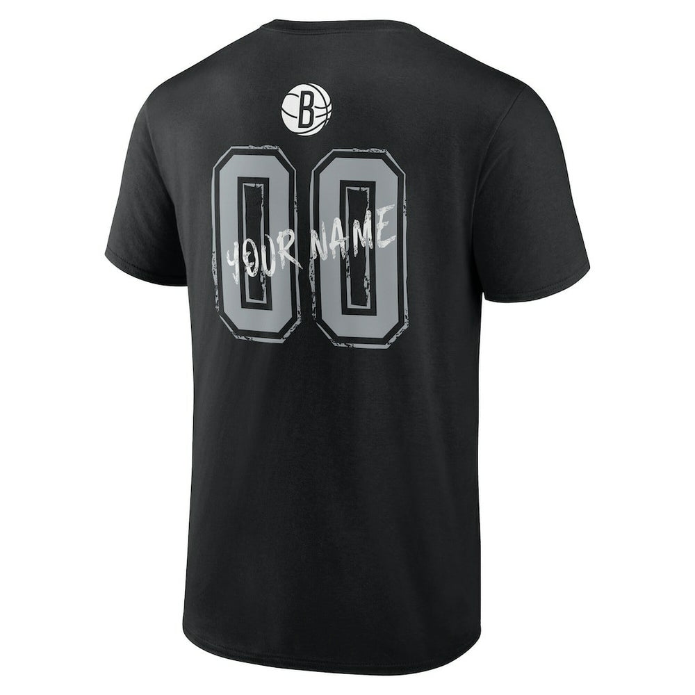 Black Brooklyn Nets Hustle Custom T-Shirt | NBA