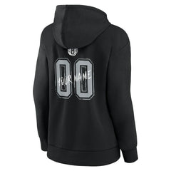 Black Brooklyn Nets Women's Hustle Custom Pullover Hoodie | NBA