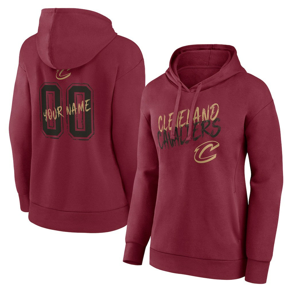 Wine Cleveland Cavaliers Women's Hustle Custom Pullover Hoodie sale | NBA