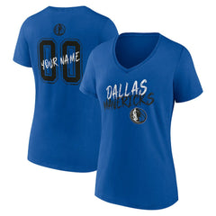 Blue Dallas Mavericks Women's Hustle Custom V-Neck T-Shirt sale | NBA