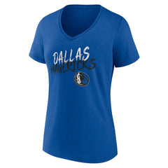 Blue Dallas Mavericks Women's Hustle Custom V-Neck T-Shirt sale | NBA
