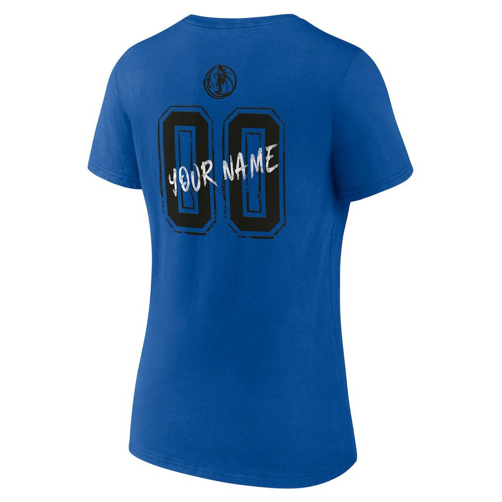 Blue Dallas Mavericks Women's Hustle Custom V-Neck T-Shirt sale | NBA
