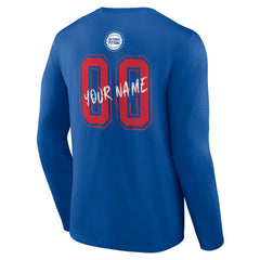 Blue Detroit Pistons Hustle Custom Long Sleeve T-Shirt sale | NBA