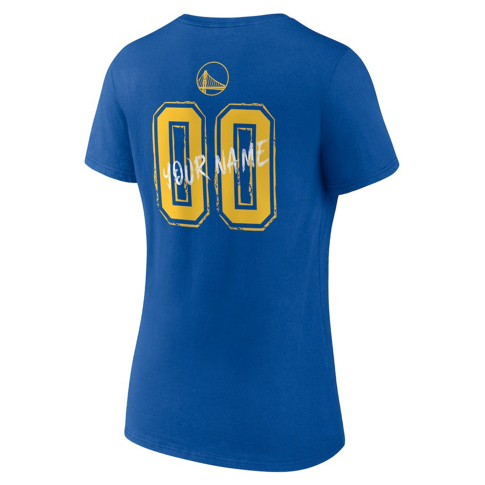 Royal Golden State Warriors Women's Hustle Custom V-Neck T-Shirt sale | NBA
