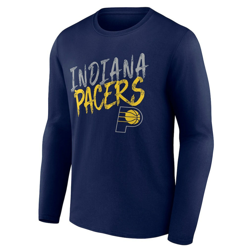 Navy Indiana Pacers Hustle Custom Long Sleeve T-Shirt | NBA