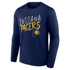 Navy Indiana Pacers Hustle Custom Long Sleeve T-Shirt | NBA