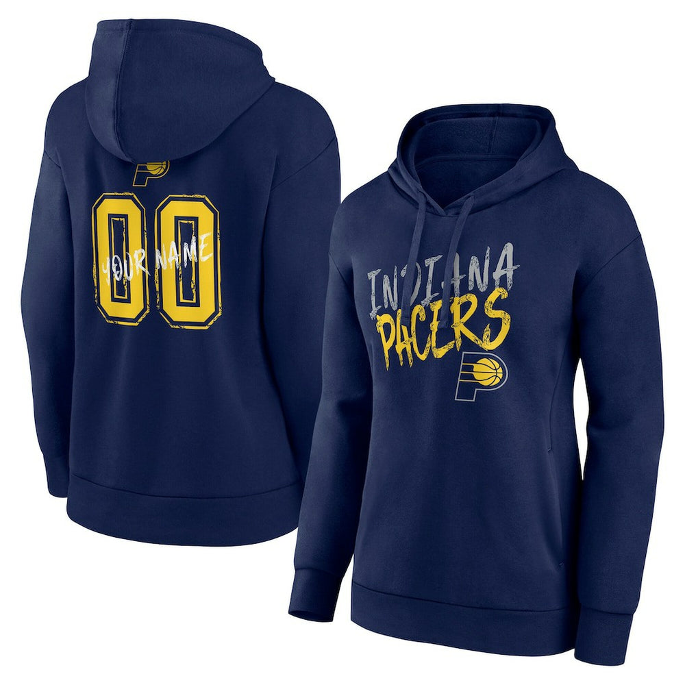 Navy Indiana Pacers Women's Hustle Custom Pullover Hoodie | NBA