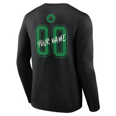 Black Boston Celtics Hustle Custom Long Sleeve T-Shirt | NBA