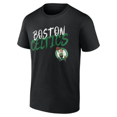 Black Boston Celtics Hustle Custom T-Shirt | NBA
