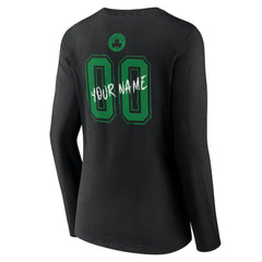 Black Boston Celtics Women's Hustle Custom Long Sleeve V-Neck T-Shirt | NBA
