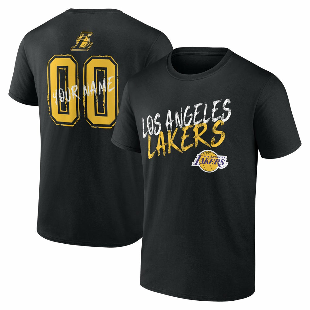 Black Los Angeles Lakers Hustle Custom T-Shirt | NBA