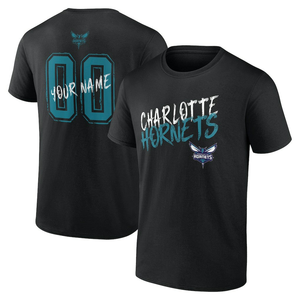 Black Charlotte Hornets Hustle Custom T-Shirt | NBA