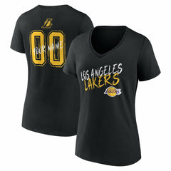 Black Los Angeles Lakers Women's Hustle Custom V-Neck T-Shirt | NBA