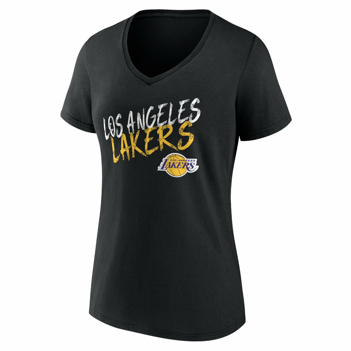 Black Los Angeles Lakers Women's Hustle Custom V-Neck T-Shirt | NBA