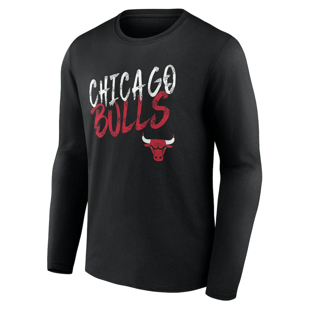 Black Chicago Bulls Hustle Custom Long Sleeve T-Shirt sale | NBA