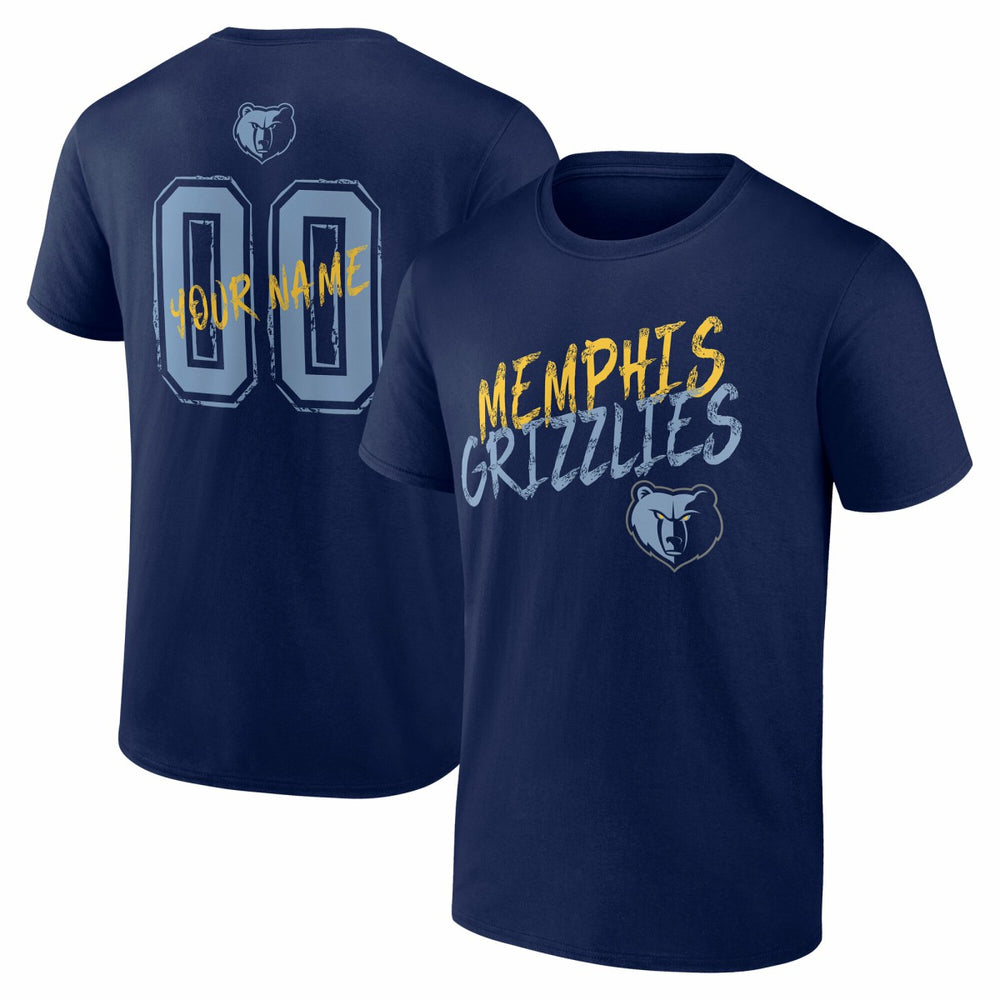 Navy Memphis Grizzlies Hustle Custom T-Shirt | NBA