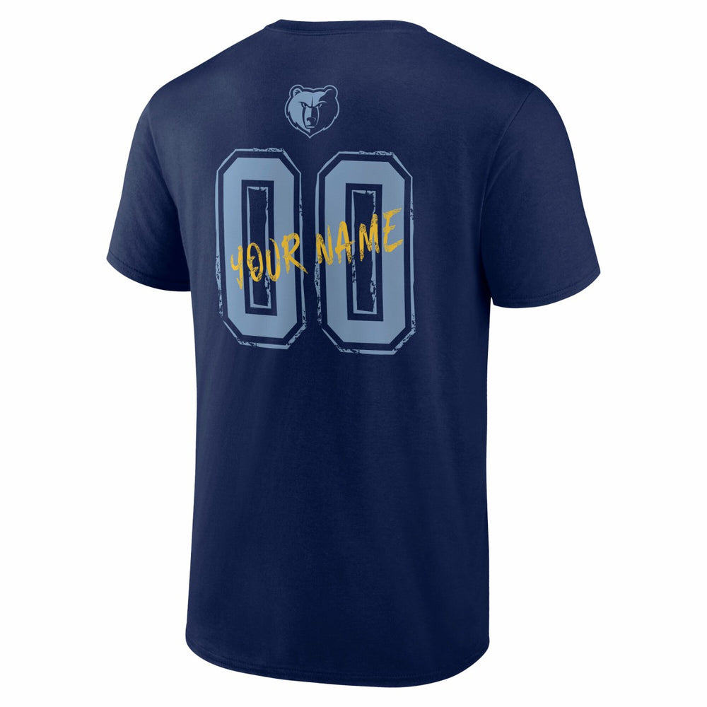 Navy Memphis Grizzlies Hustle Custom T-Shirt | NBA
