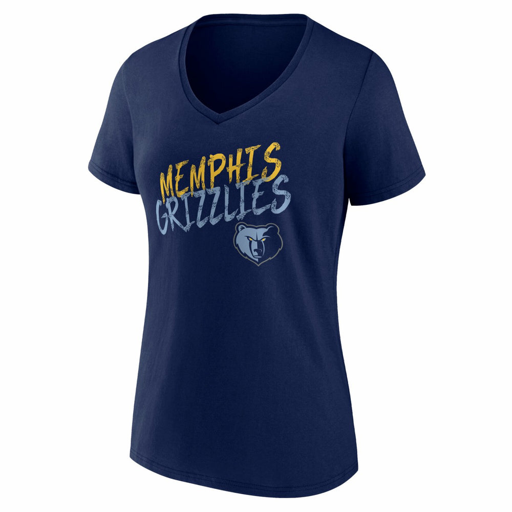 Navy Memphis Grizzlies Women's Hustle Custom V-Neck T-Shirt | NBA