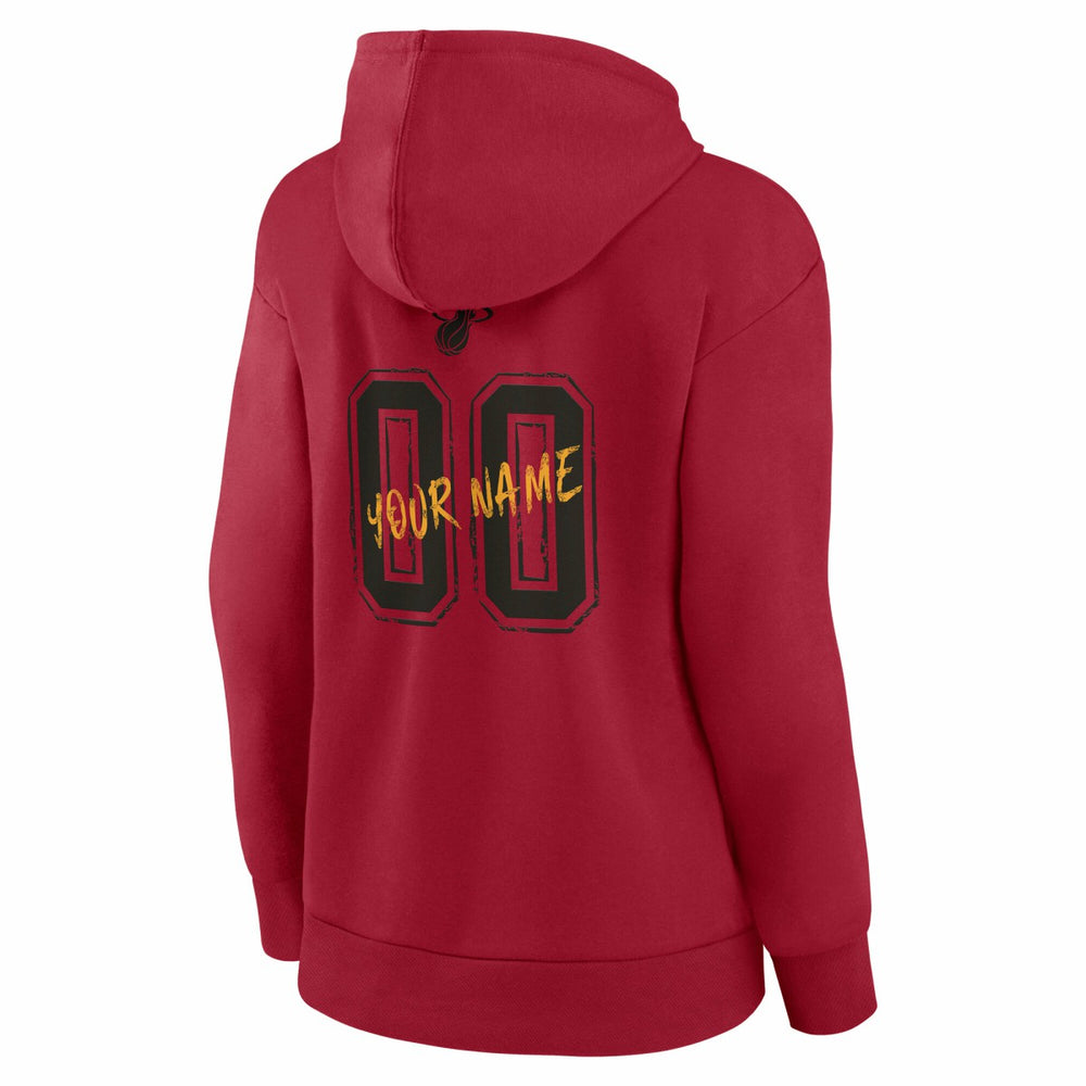 Red Miami Heat Women's Hustle Custom Pullover Hoodie | NBA