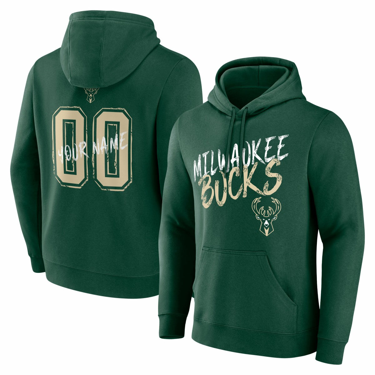 Hunter Green Milwaukee Bucks Hustle Custom Pullover Hoodie | NBA