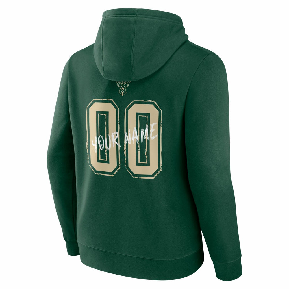 Hunter Green Milwaukee Bucks Hustle Custom Pullover Hoodie | NBA
