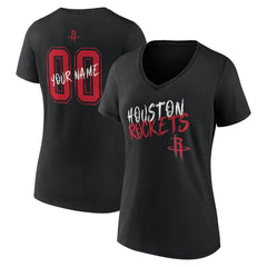 Black Houston Rockets Women's Hustle Custom V-Neck T-Shirt sale | NBA