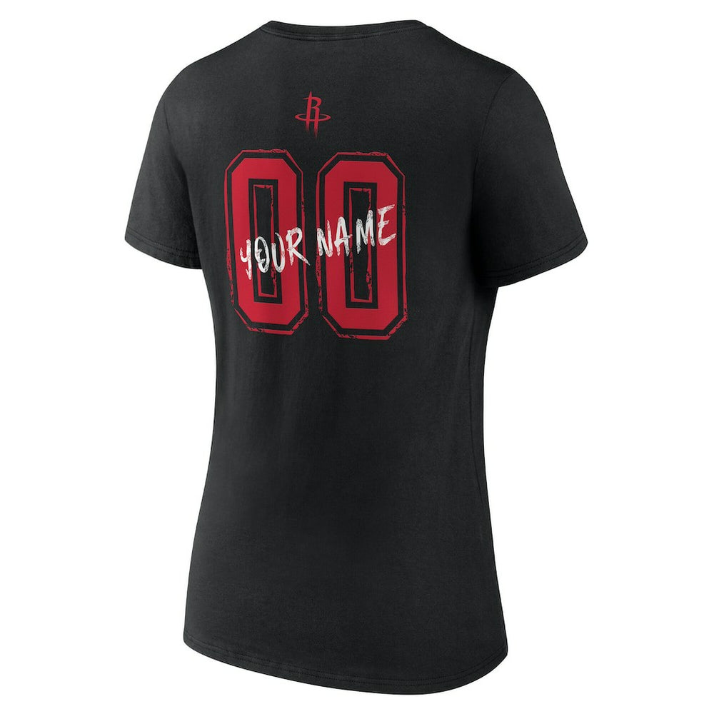 Black Houston Rockets Women's Hustle Custom V-Neck T-Shirt sale | NBA