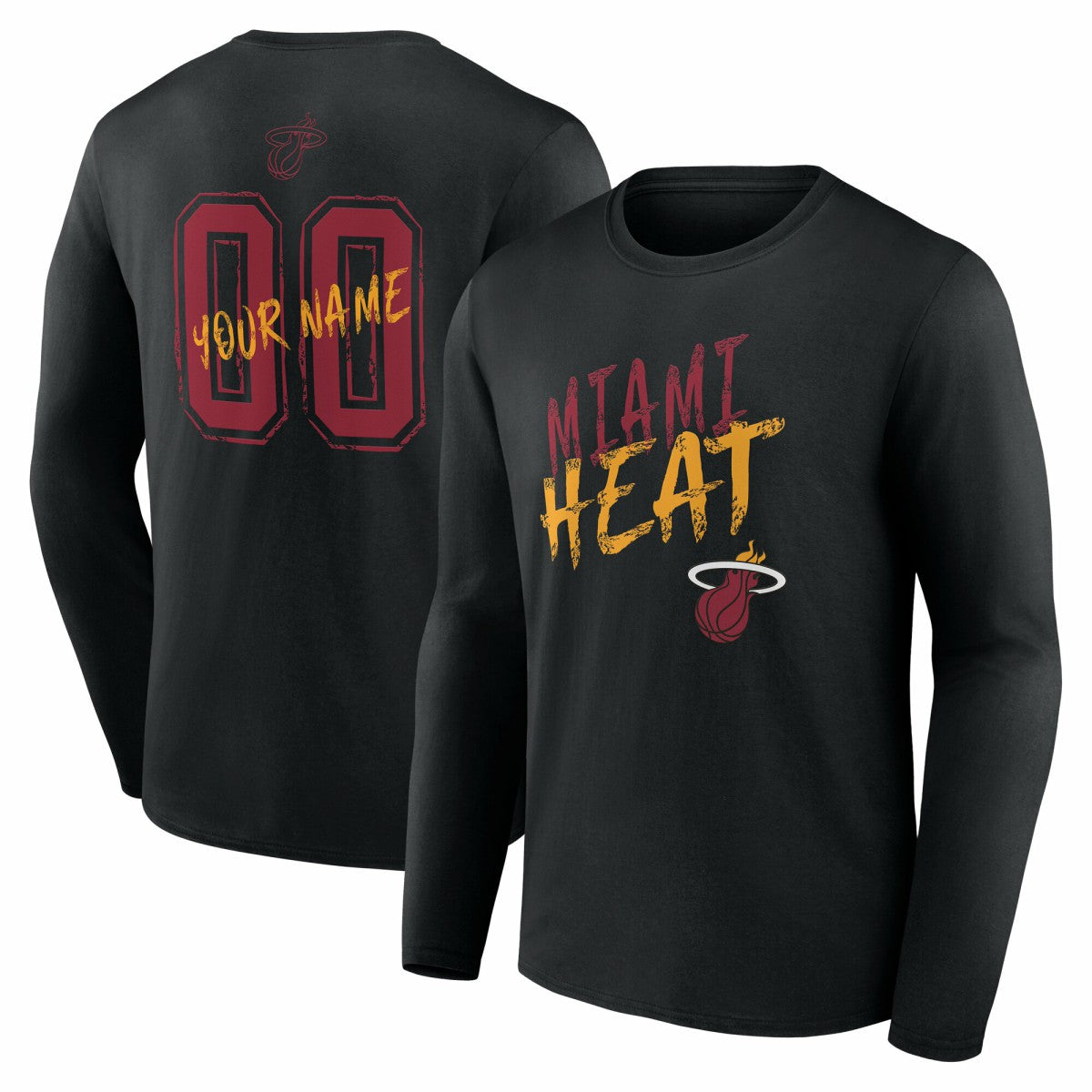 Black Miami Heat Hustle Custom Long Sleeve T-Shirt | NBA