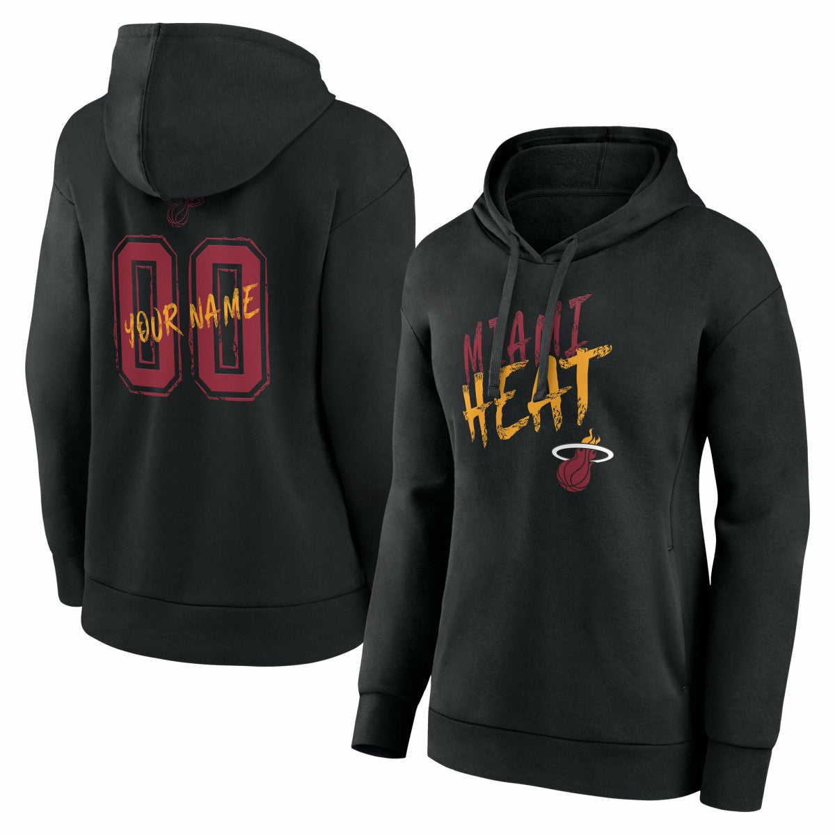 Black Miami Heat Women's Hustle Custom Pullover Hoodie | NBA
