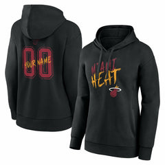 Black Miami Heat Women's Hustle Custom Pullover Hoodie | NBA