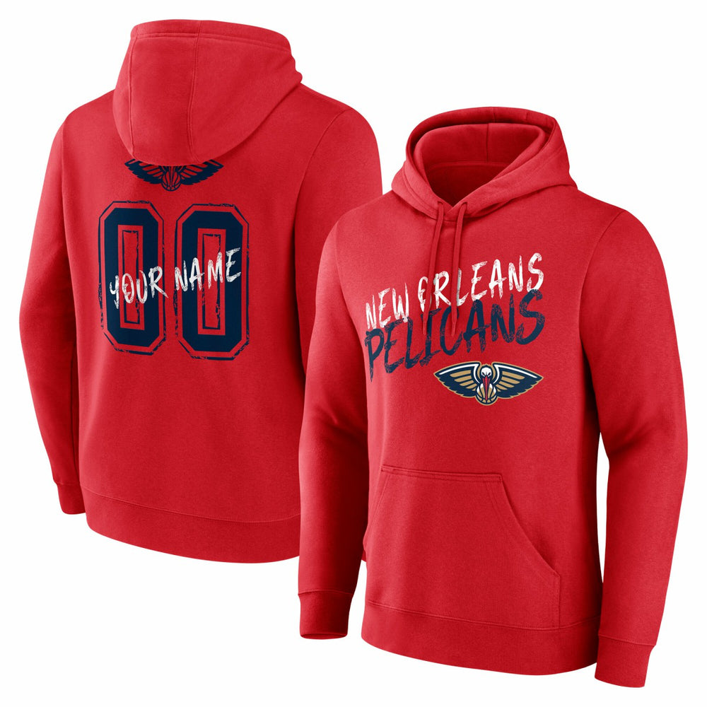 Red New Orleans Pelicans Hustle Custom Pullover Hoodie | NBA