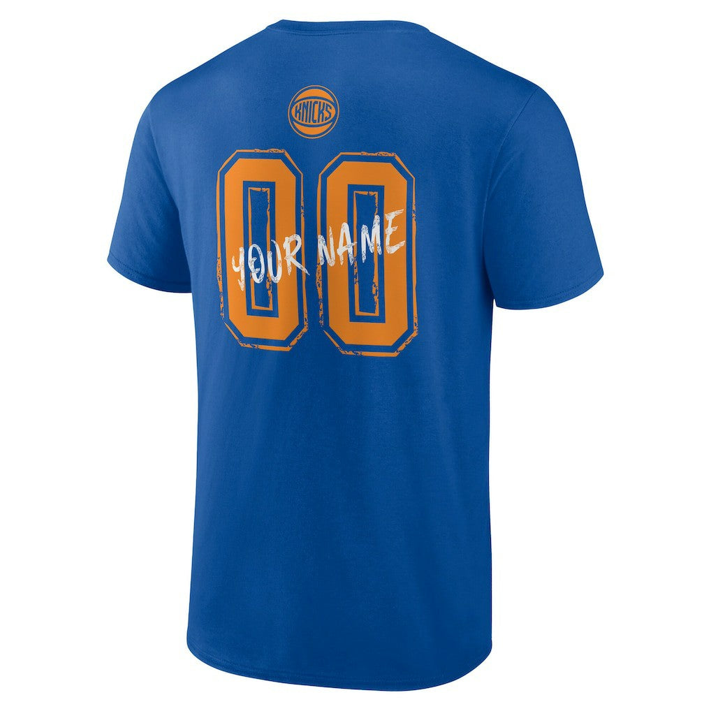 Blue New York Knicks Hustle Custom T-Shirt | NBA