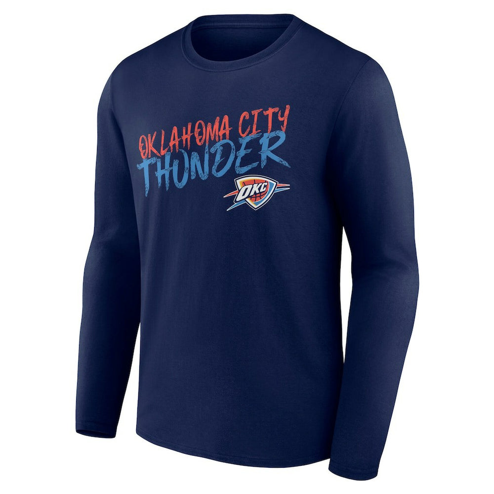 Navy Oklahoma City Thunder Hustle Custom Long Sleeve T-Shirt | NBA