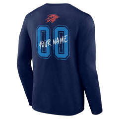 Navy Oklahoma City Thunder Hustle Custom Long Sleeve T-Shirt | NBA