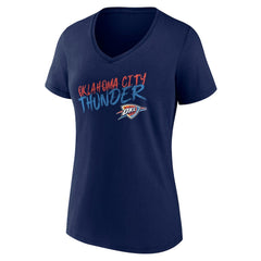 Navy Oklahoma City Thunder Women's Hustle Custom V-Neck T-Shirt | NBA