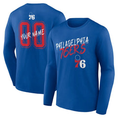 Royal Philadelphia 76ers Hustle Custom Long Sleeve T-Shirt | NBA