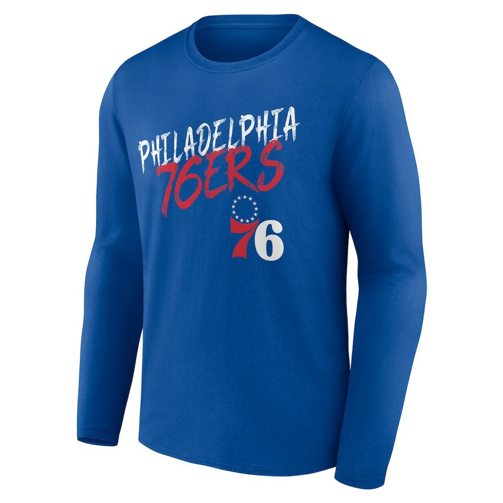 Royal Philadelphia 76ers Hustle Custom Long Sleeve T-Shirt | NBA