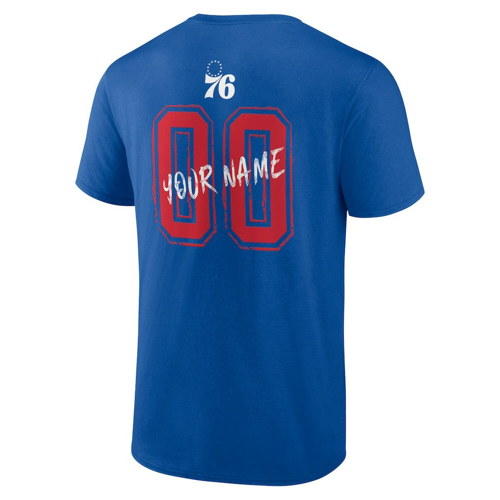 Royal Philadelphia 76ers Hustle Custom T-Shirt | NBA