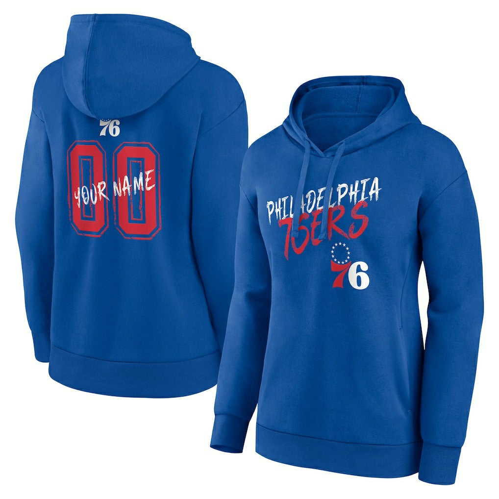 Royal Philadelphia 76ers Women's Hustle Custom Pullover Hoodie | NBA