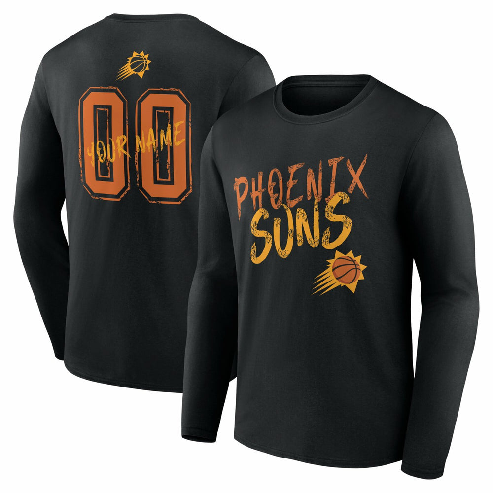 Black Phoenix Suns Hustle Custom Long Sleeve T-Shirt | NBA
