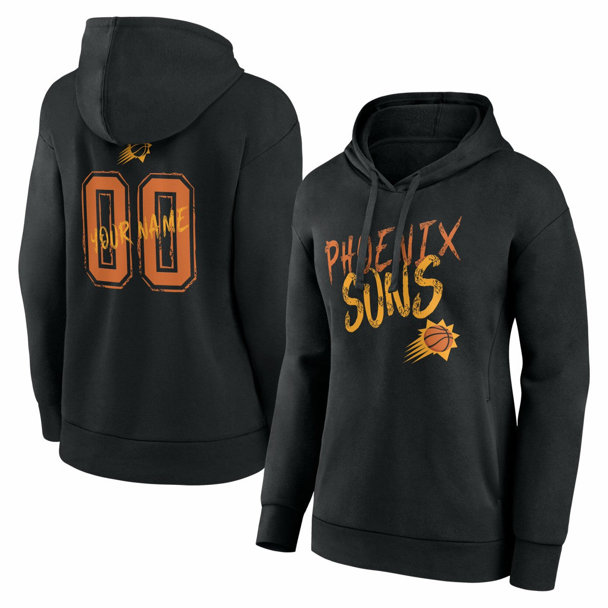Black Phoenix Suns Women's Hustle Custom Pullover Hoodie | NBA