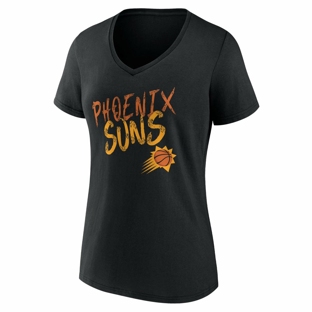 Black Phoenix Suns Women's Hustle Custom V-Neck T-Shirt | NBA