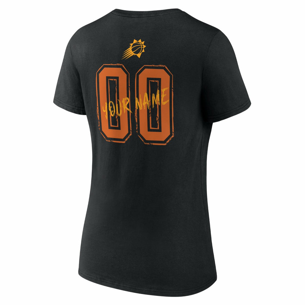 Black Phoenix Suns Women's Hustle Custom V-Neck T-Shirt | NBA