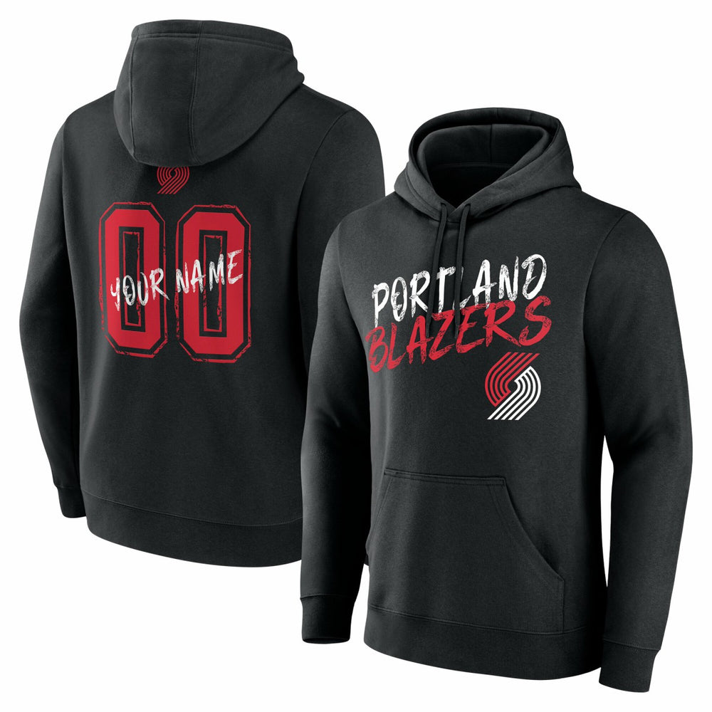 Black Portland Trail Blazers Hustle Custom Pullover Hoodie | NBA